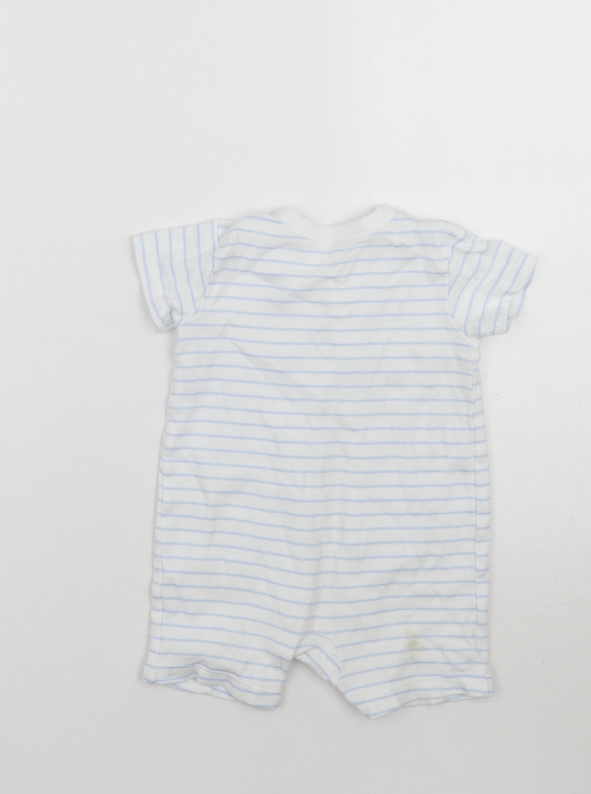 Nutmeg Baby White Striped  Babygrow One-Piece Size 9-12 Months