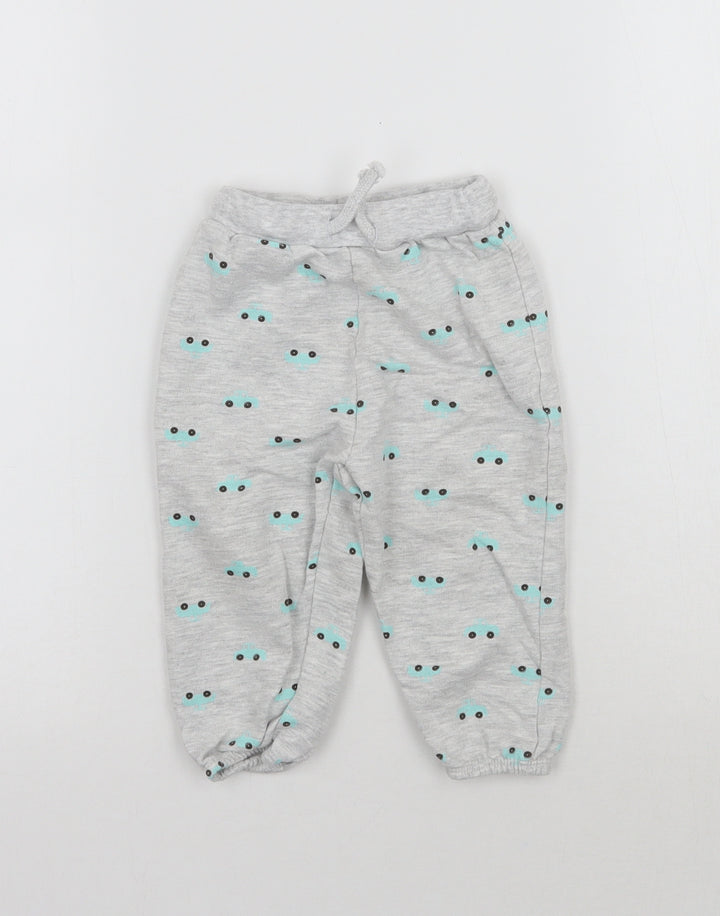Very Baby Grey Geometric  Sweatpants Trousers Size 9-12 Months