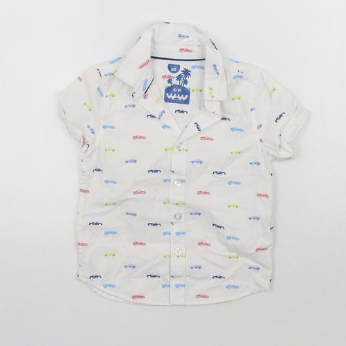 F&F Baby White Geometric  Basic Button-Up Size 12-18 Months
