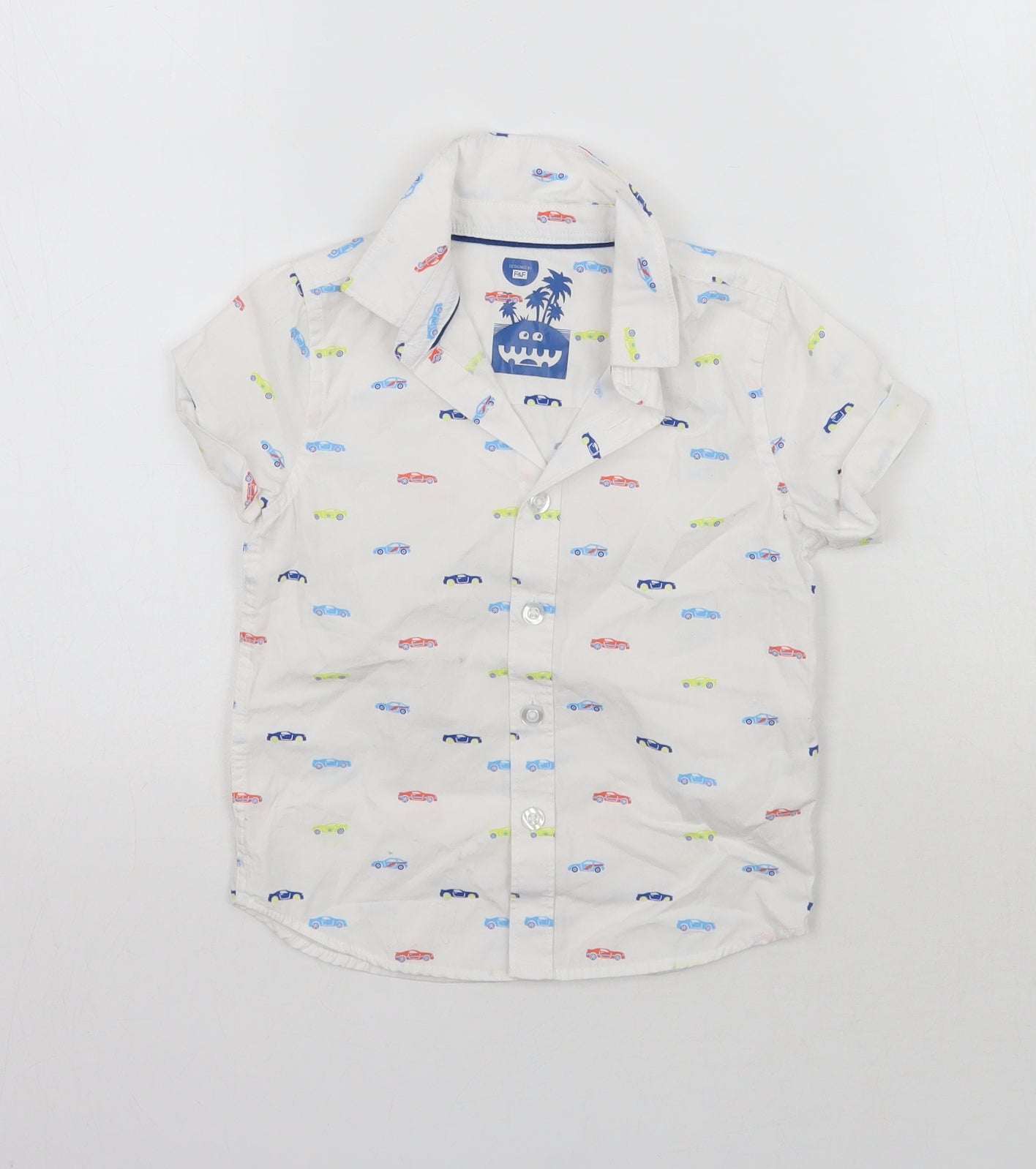 F&F Baby White Geometric  Basic Button-Up Size 12-18 Months
