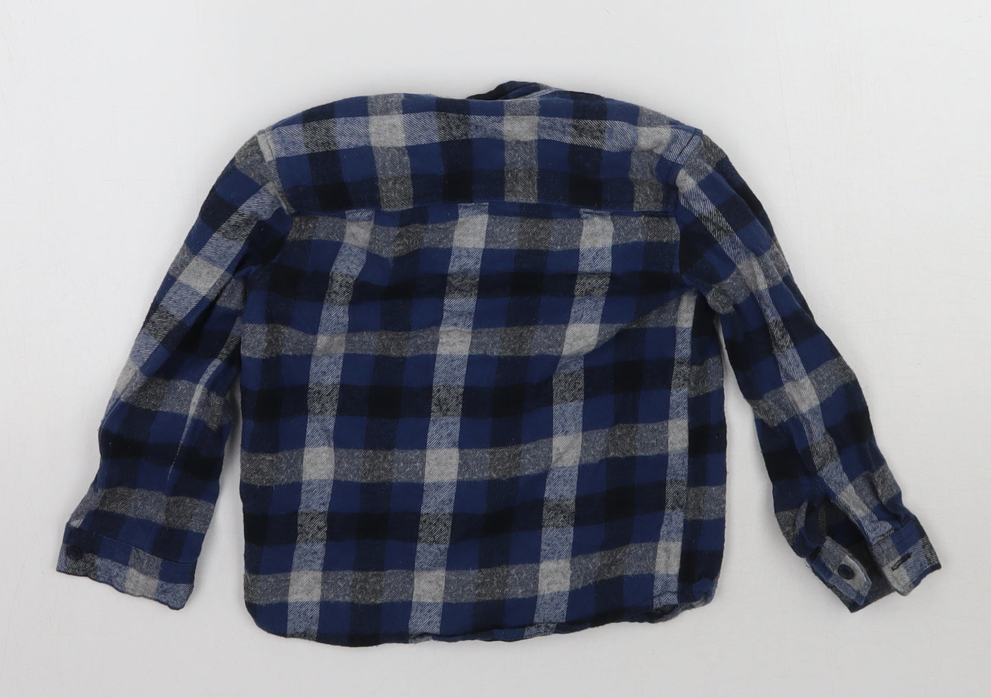 George Boys Blue Check  Basic Button-Up Size 3-4 Years