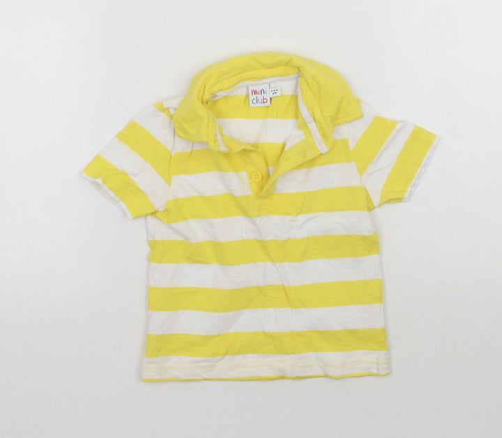Mini Club Baby Yellow Striped Basic Polo Size 12-18 Months