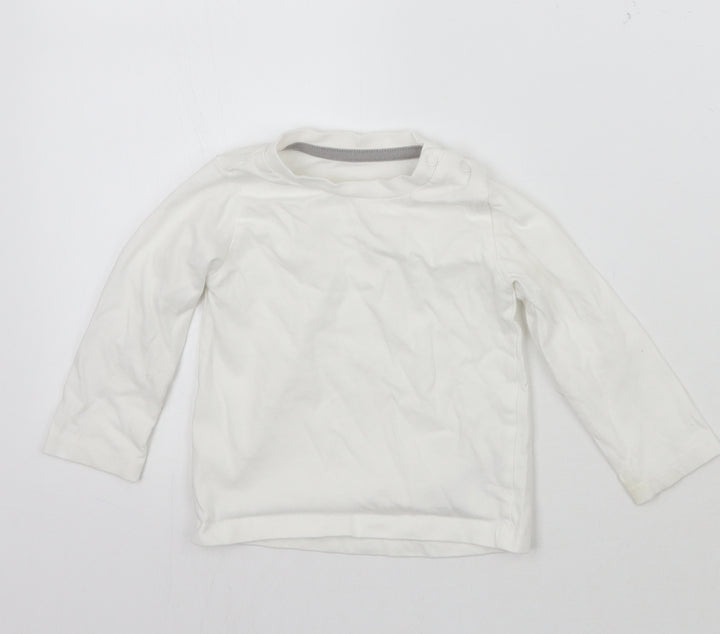 Nutmeg Baby White Basic T-Shirt Size 9-12 Months