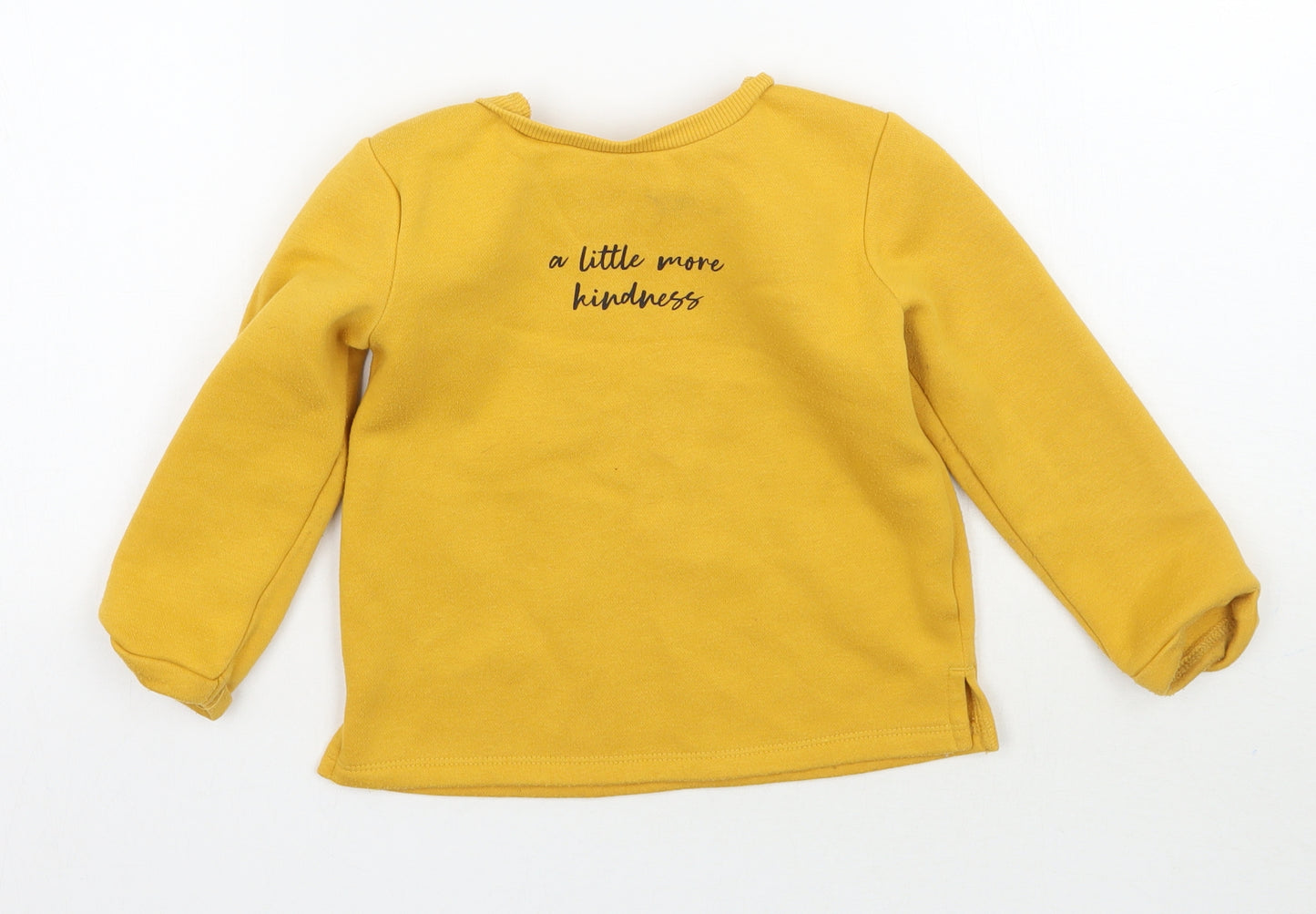 F&F Girls Yellow   Pullover Jumper Size 2-3 Years
