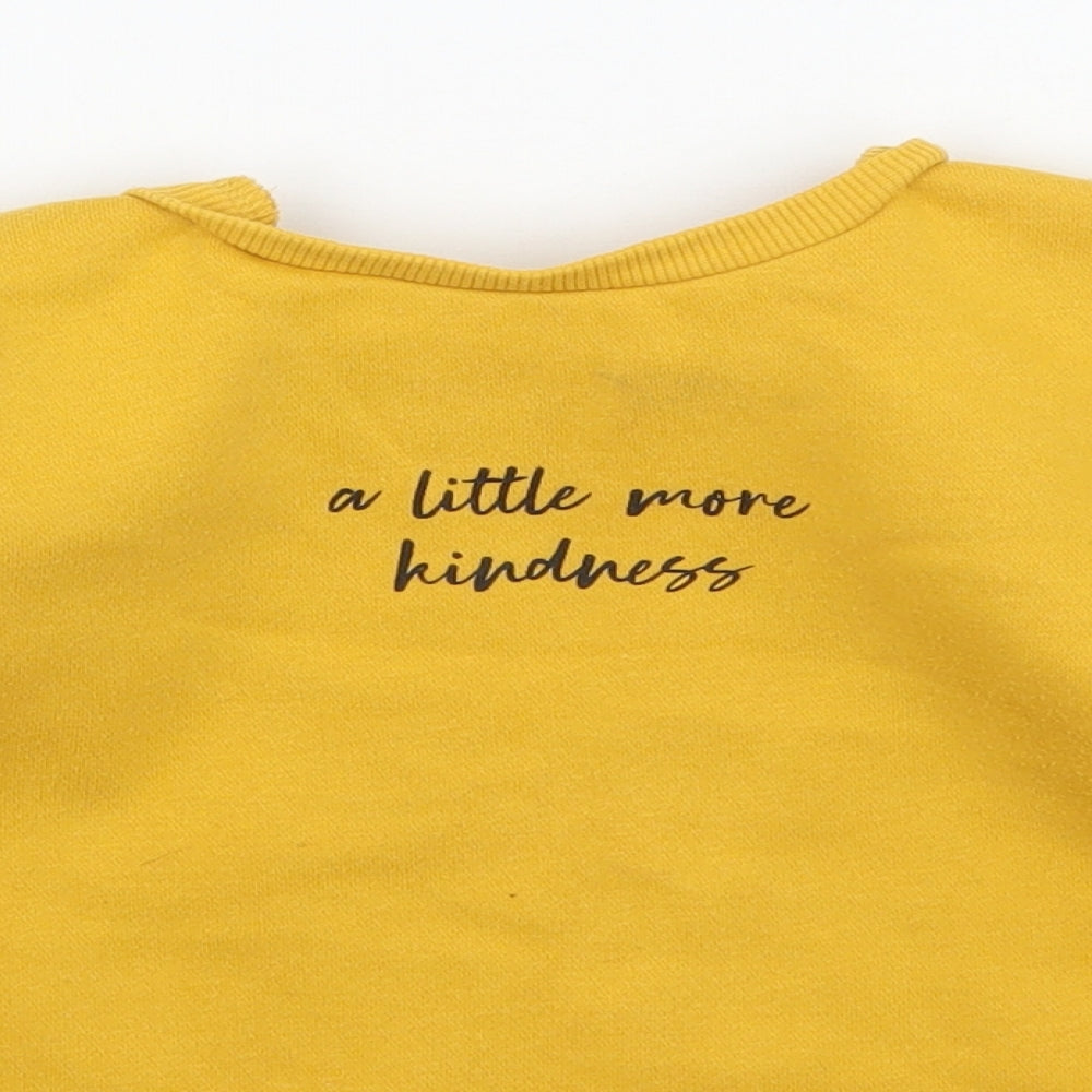 F&F Girls Yellow   Pullover Jumper Size 2-3 Years
