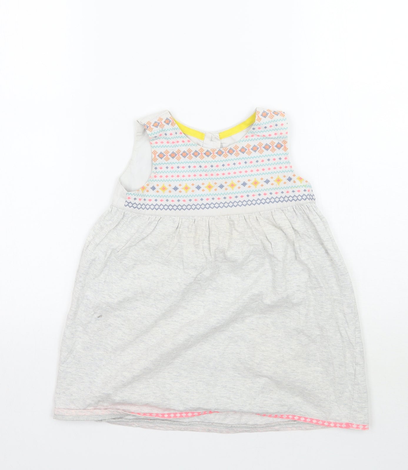Matalan Girls Grey Geometric  A-Line  Size 2-3 Years