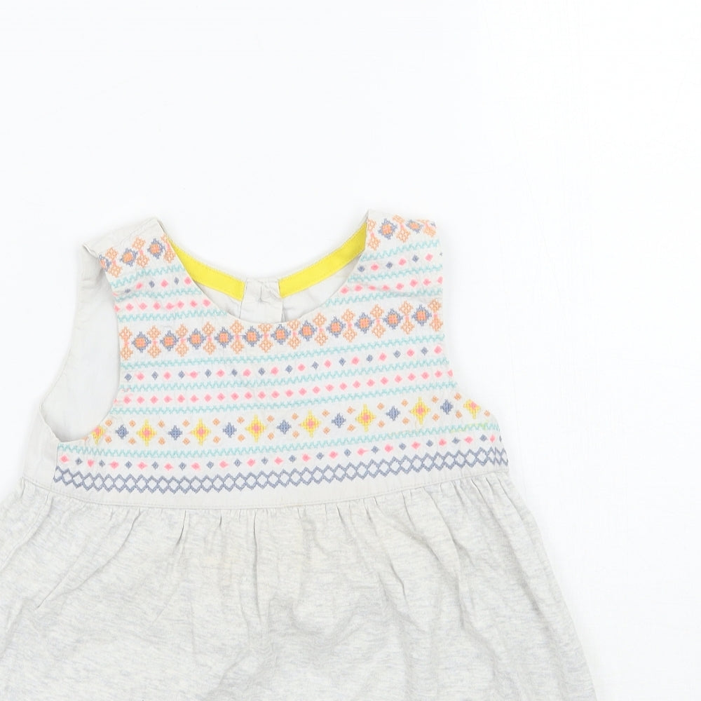 Matalan Girls Grey Geometric  A-Line  Size 2-3 Years