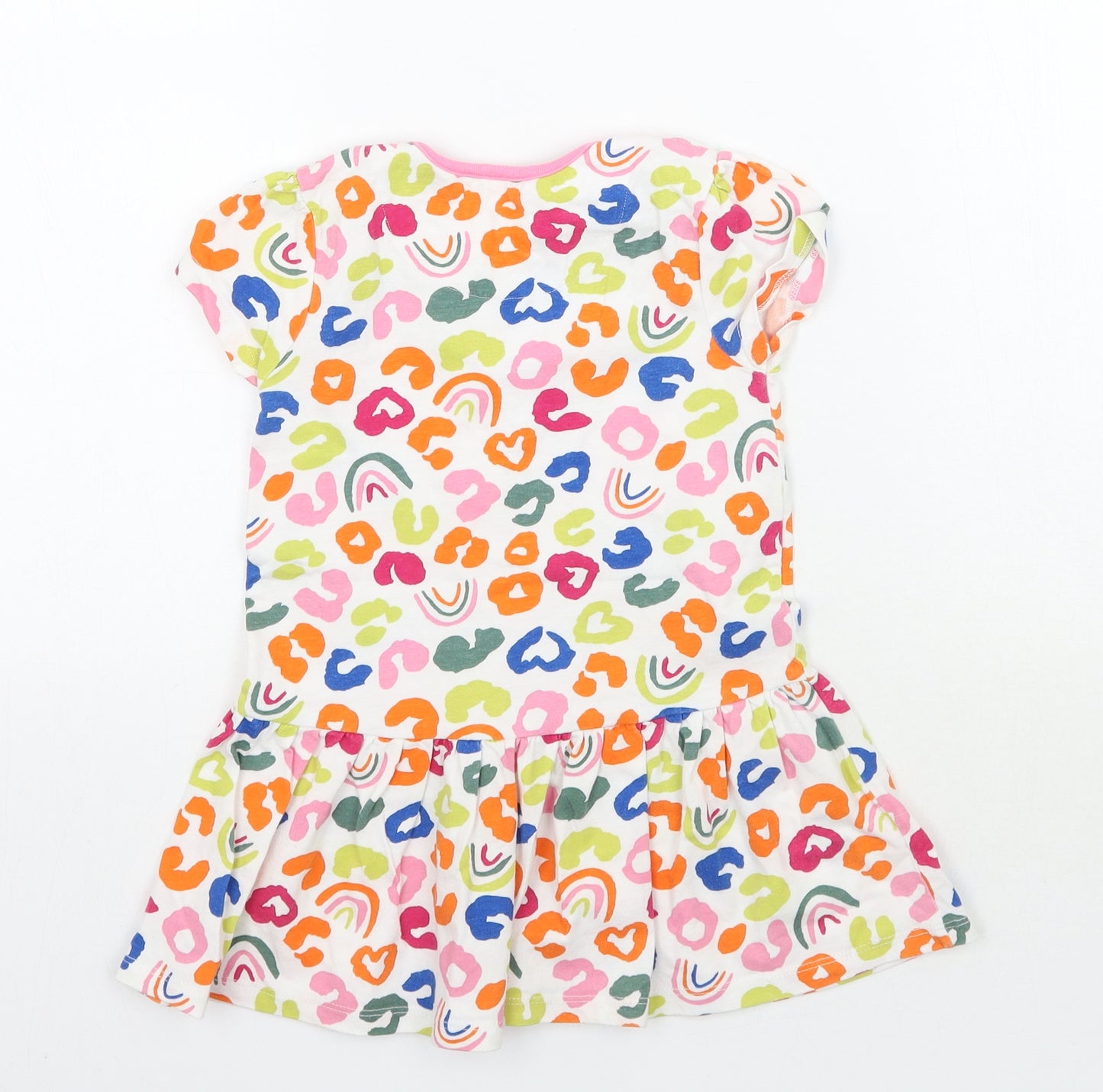 Mini Club Girls White Animal Print  Basic T-Shirt Size 3-4 Years