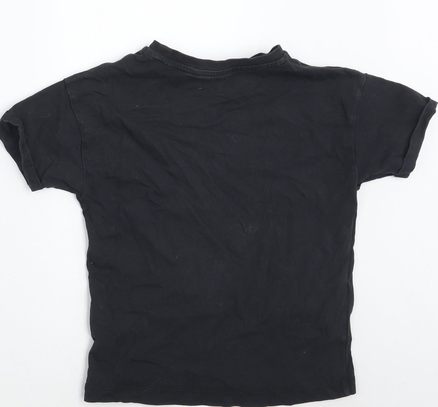 Marks and Spencer Girls Black   Basic T-Shirt Size 7-8 Years