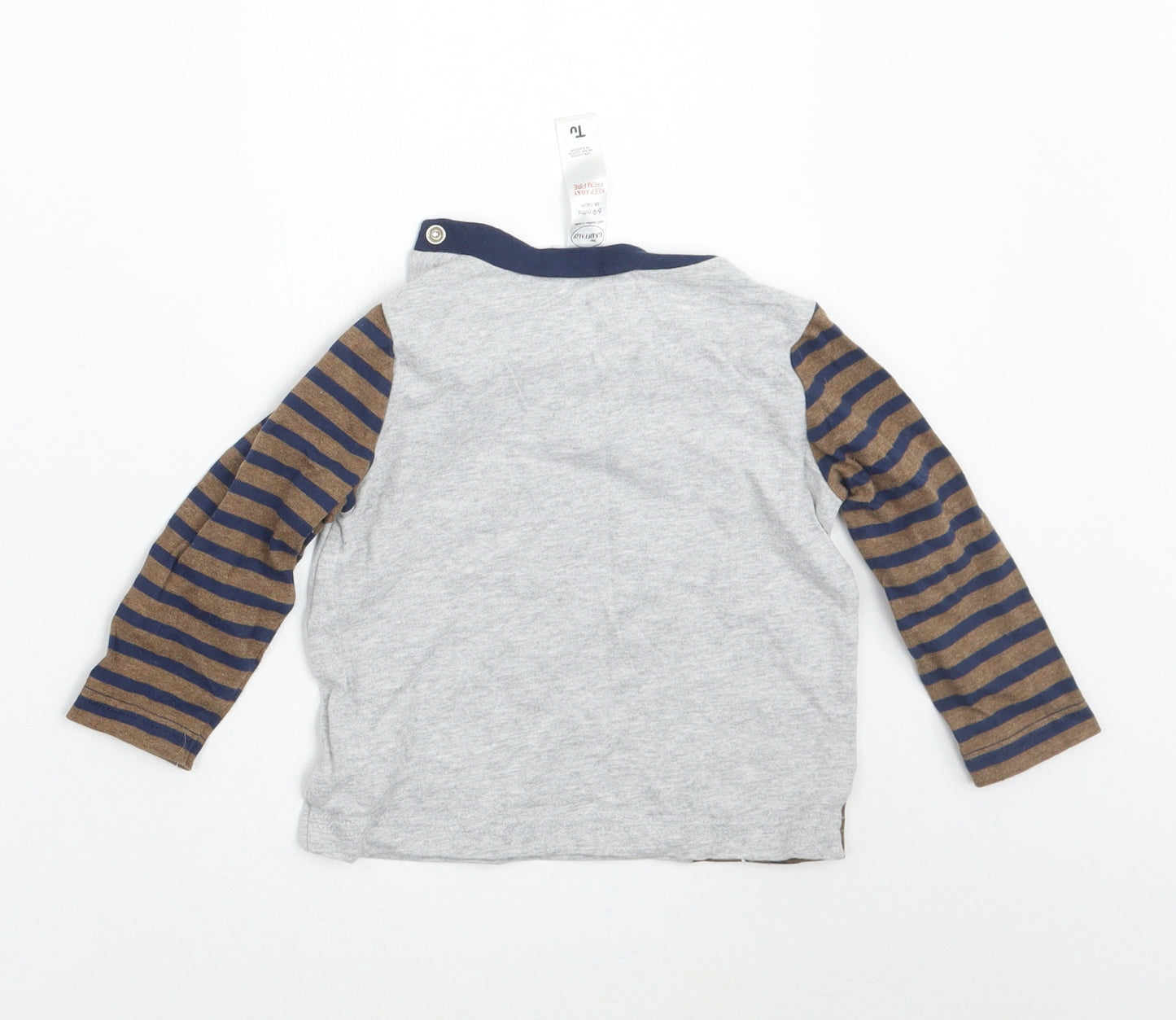TU Boys Grey Striped  Basic T-Shirt Size 6-9 Months  - The Gruffalo