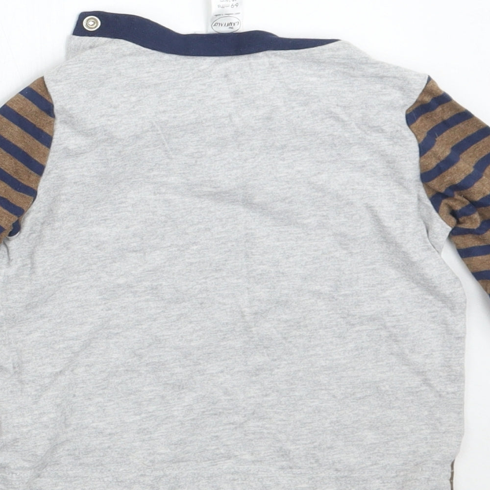 TU Boys Grey Striped  Basic T-Shirt Size 6-9 Months  - The Gruffalo