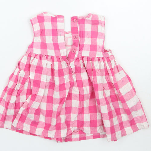 Bluezoo Girls Pink Check  A-Line  Size 9-12 Months