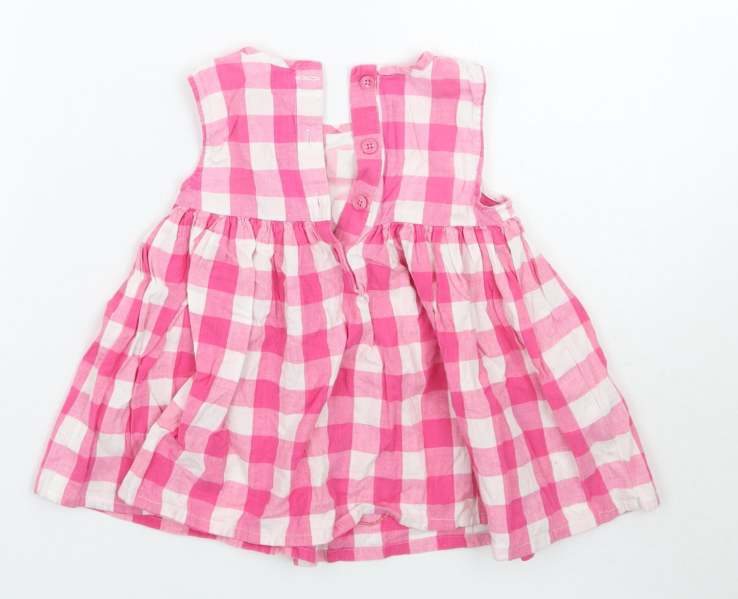 Bluezoo Girls Pink Check  A-Line  Size 9-12 Months
