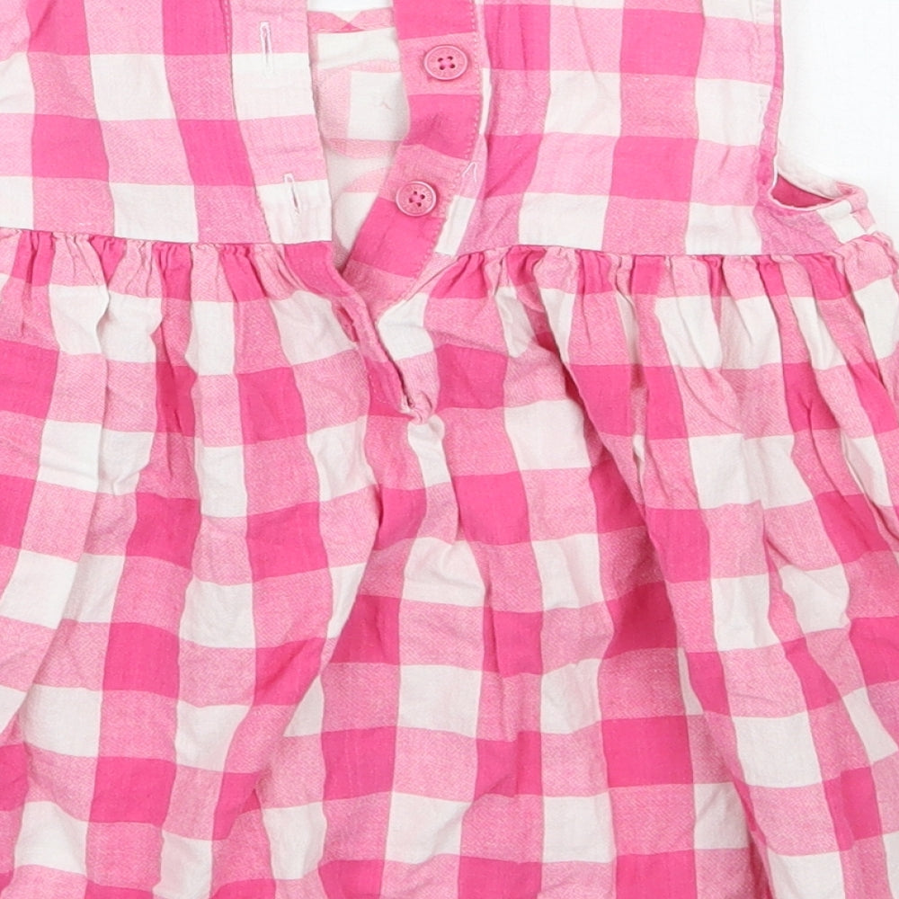 Bluezoo Girls Pink Check  A-Line  Size 9-12 Months