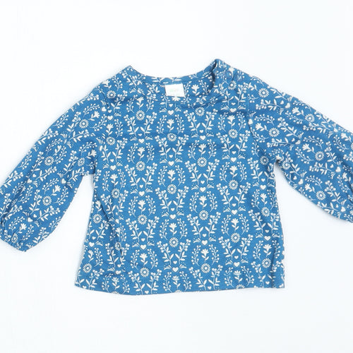 Mini Club Girls Blue Floral  Basic T-Shirt Size 0-3 Months