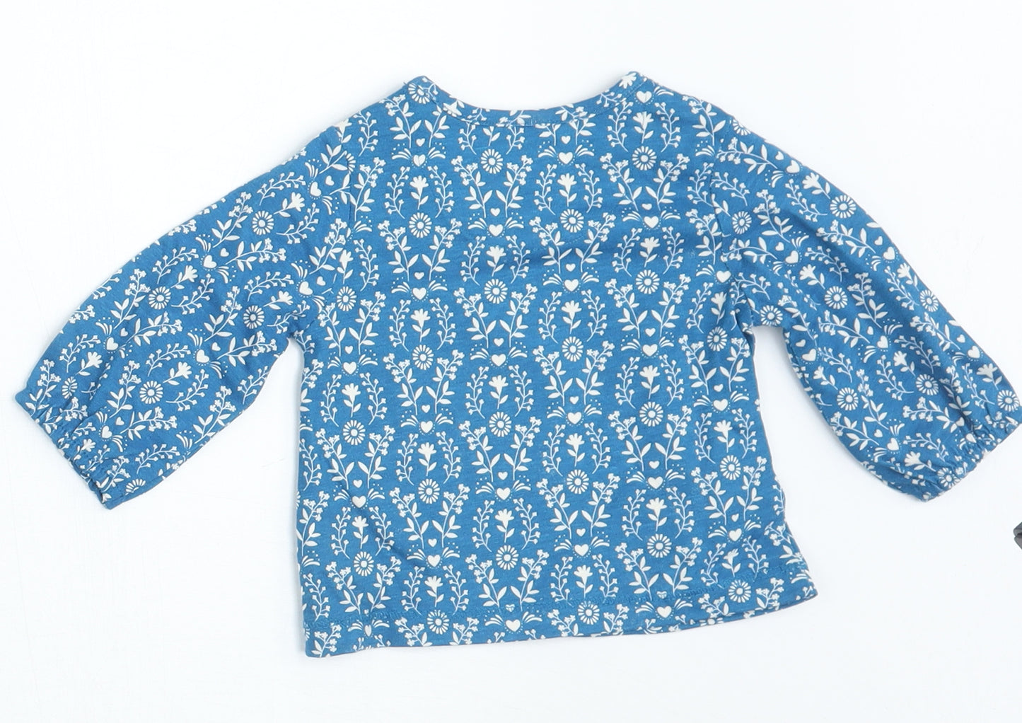 Mini Club Girls Blue Floral  Basic T-Shirt Size 0-3 Months