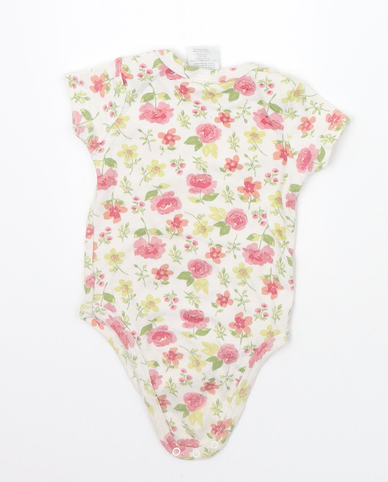 Laura Ashley Girls White Floral  Babygrow One-Piece Size 6-9 Months