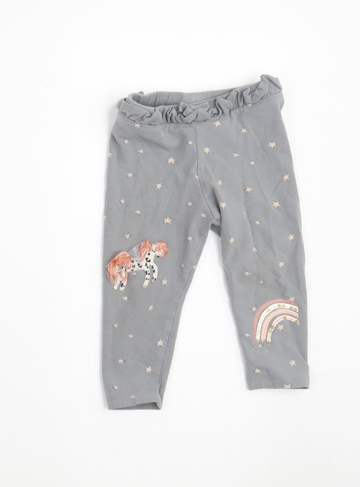 NEXT Girls Grey Geometric  Capri Leggings Size 9-12 Months