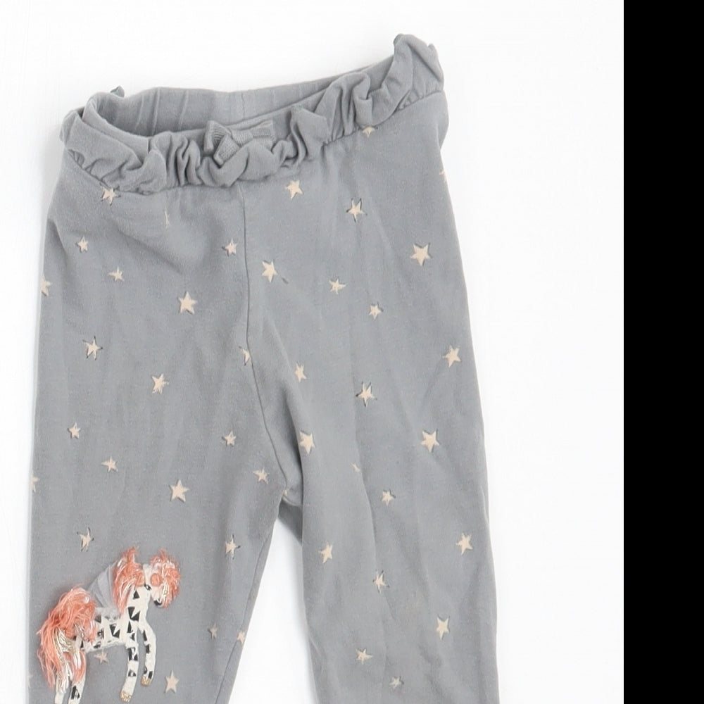 NEXT Girls Grey Geometric  Capri Leggings Size 9-12 Months