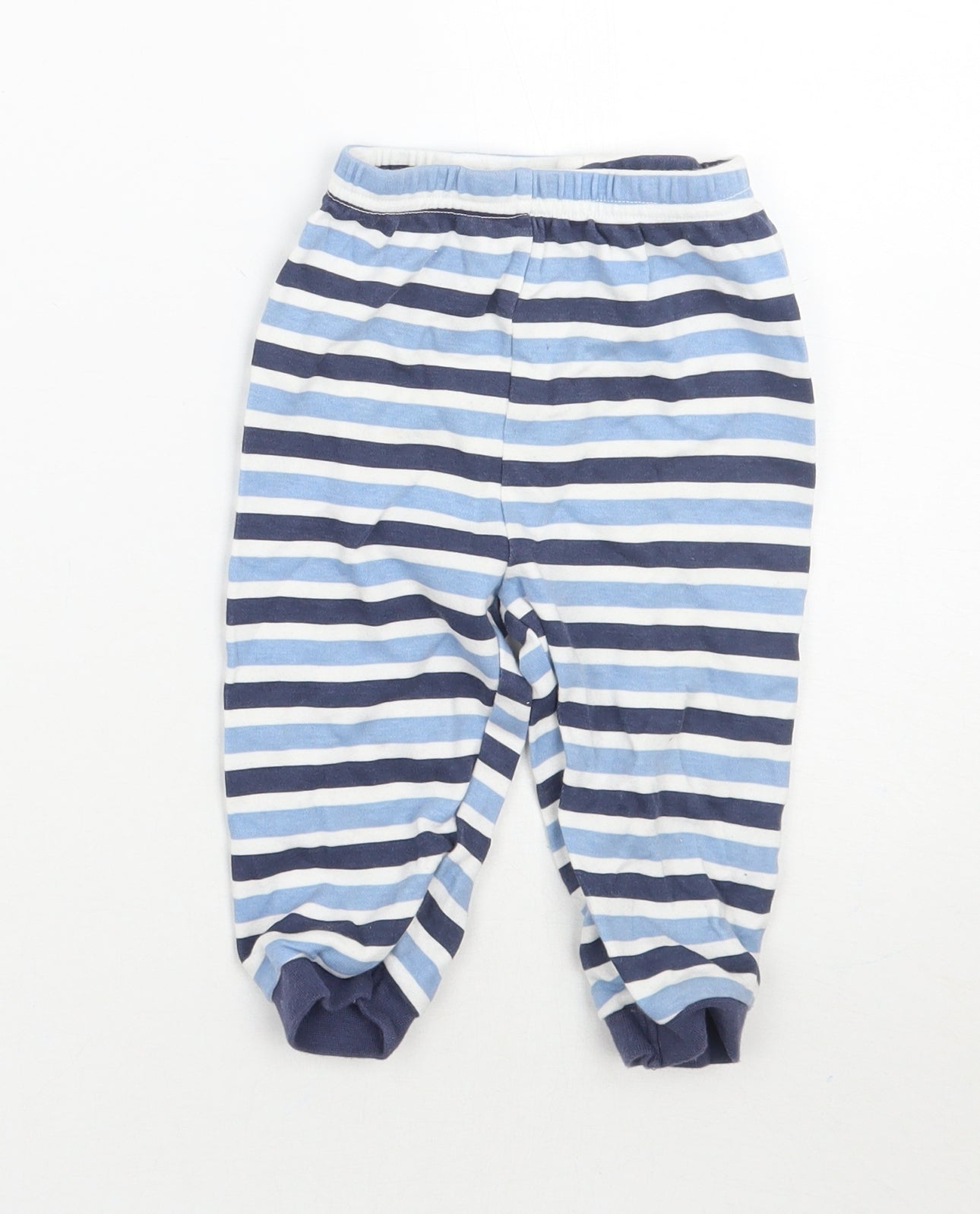 George Boys Blue Striped  Sweatpants Trousers Size 9-12 Months