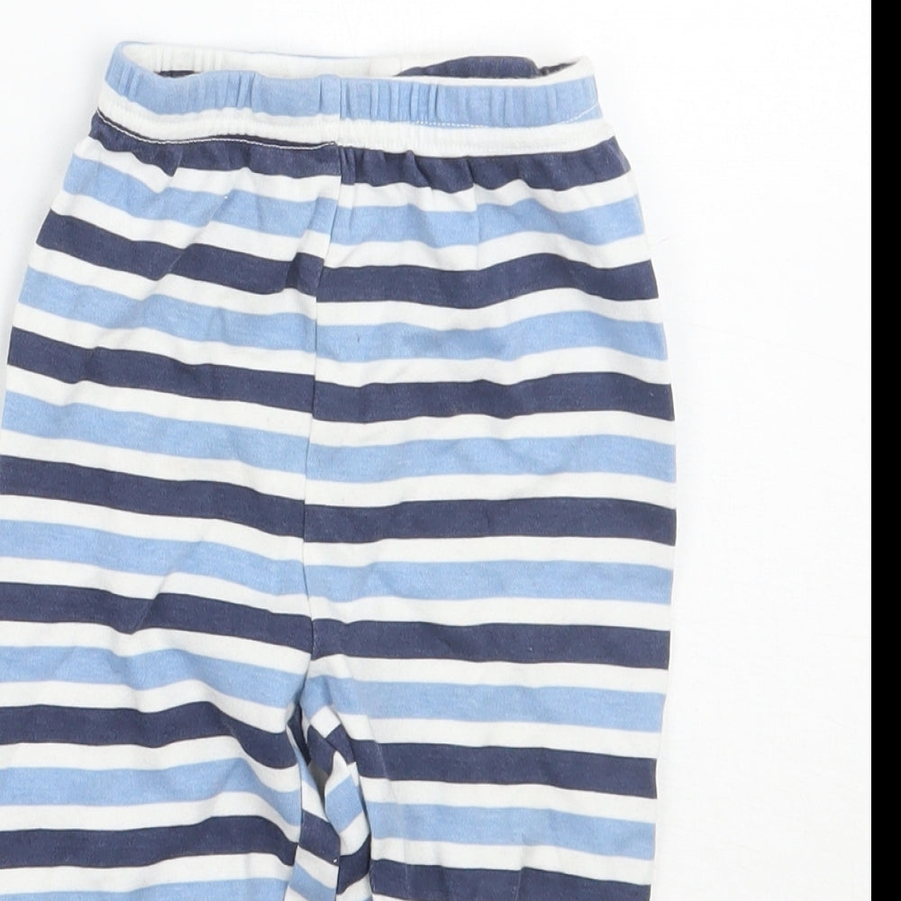George Boys Blue Striped  Sweatpants Trousers Size 9-12 Months