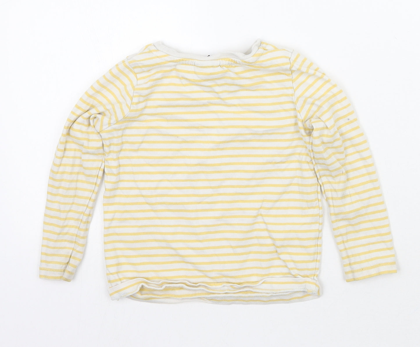 George Girls Yellow Striped  Basic T-Shirt Size 3-4 Years  - Disney