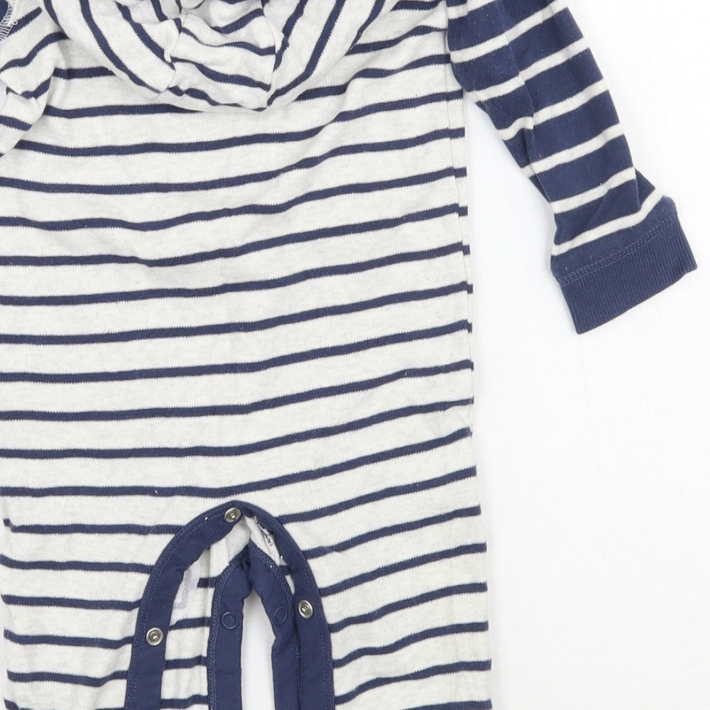 George Boys Grey Striped  Babygrow One-Piece Size 9-12 Months  - disney
