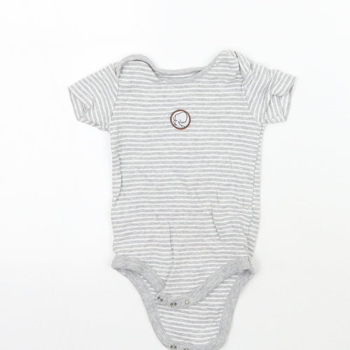 TU Girls Grey Striped  Babygrow One-Piece Size 9-12 Months