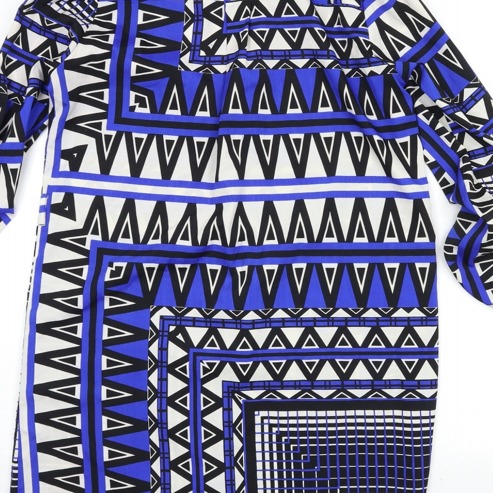 AX Paris Womens Multicoloured Argyle/Diamond  Shirt Dress  Size 10