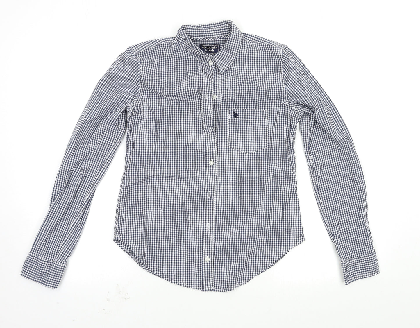 Abercrombie & Fitch Womens Blue Check  Basic Button-Up Size XS
