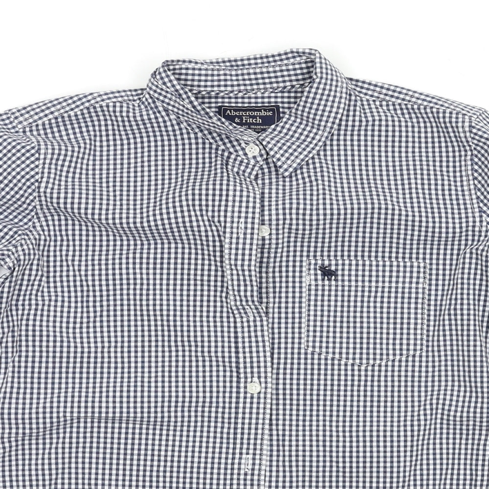 Abercrombie & Fitch Womens Blue Check  Basic Button-Up Size XS