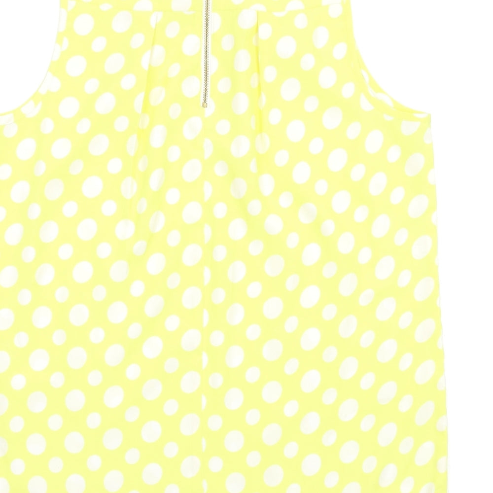 NEXT Womens Yellow Polka Dot  Basic Blouse Size 14