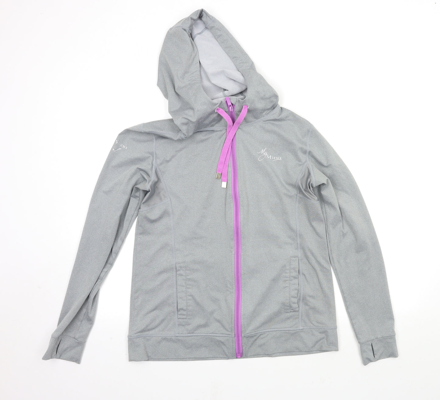 le mieux Womens Grey   Full Zip Hoodie Size L