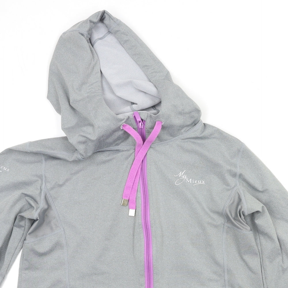 le mieux Womens Grey   Full Zip Hoodie Size L