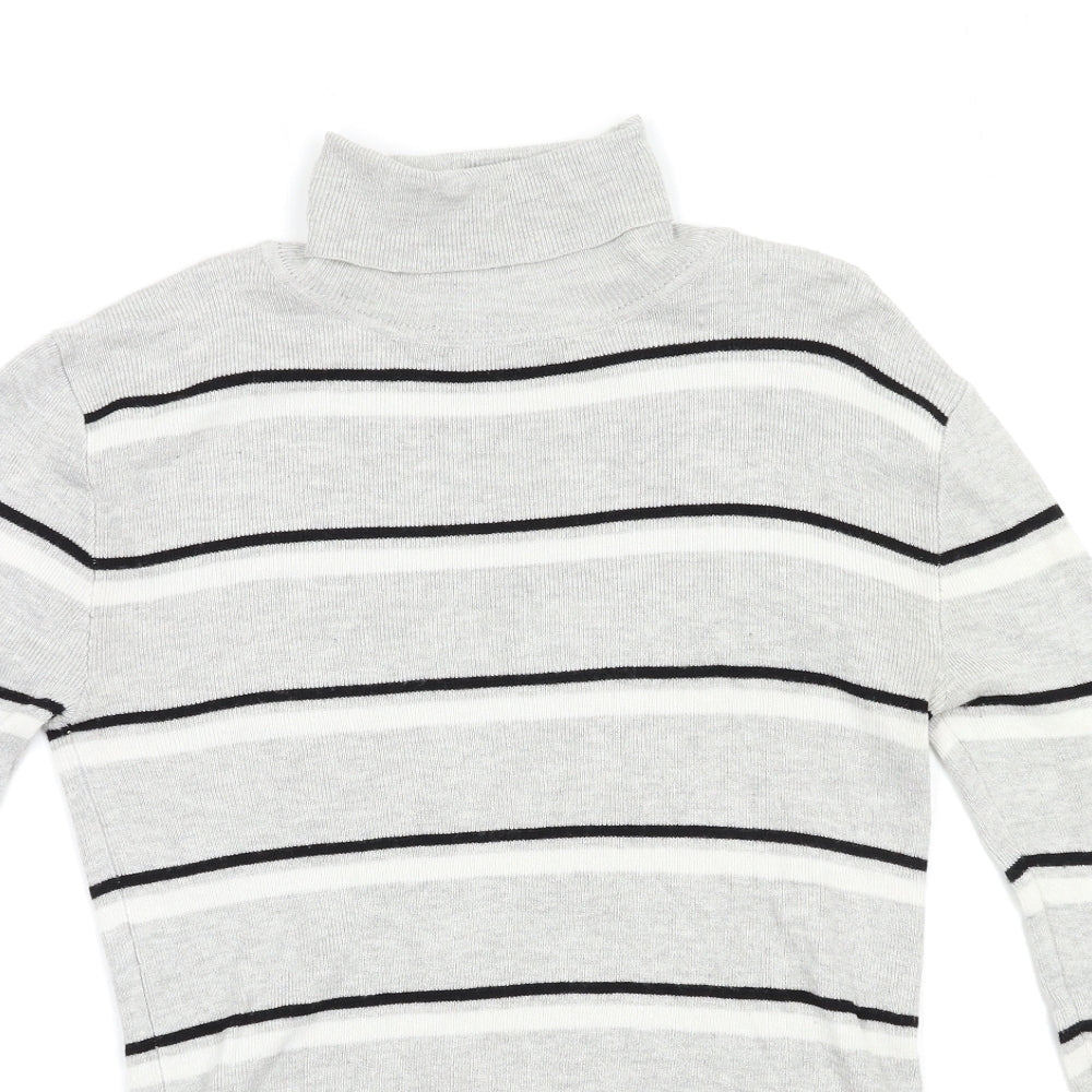 Primark Womens Grey Striped  Pullover Jumper Size M