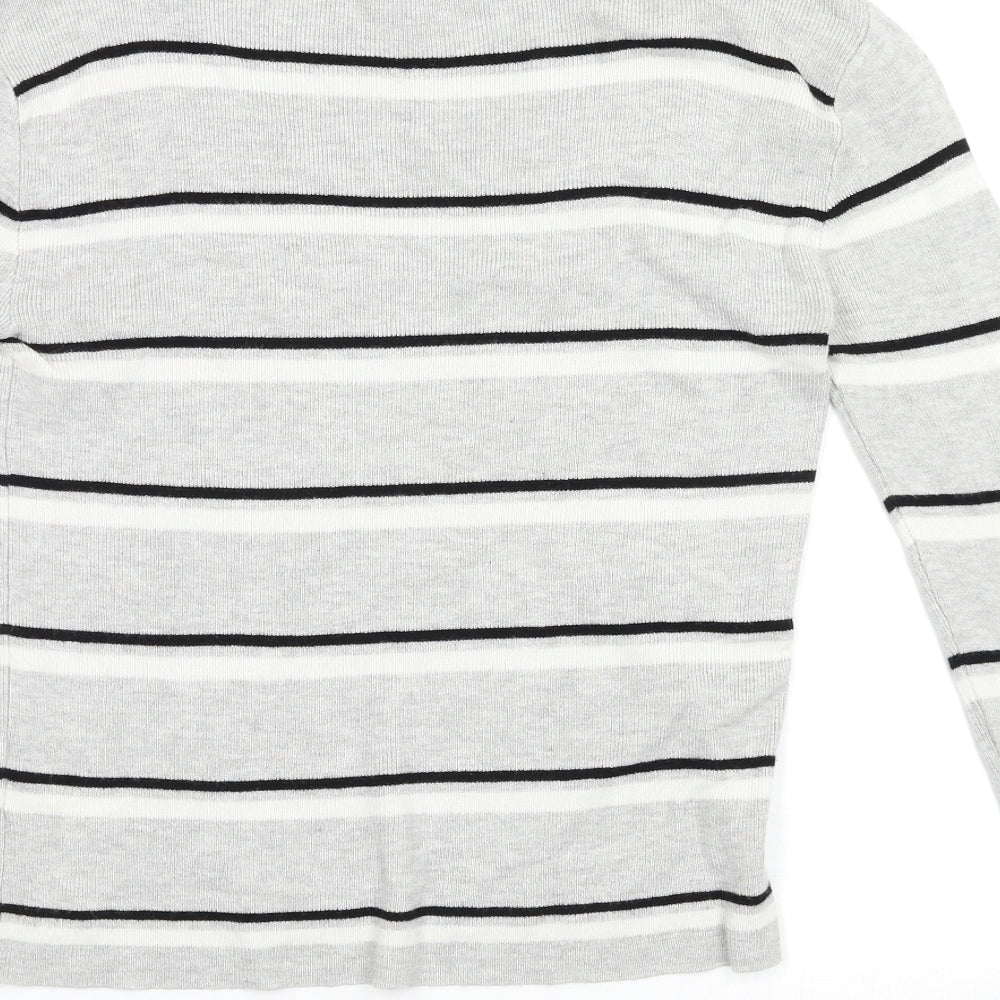 Primark Womens Grey Striped  Pullover Jumper Size M