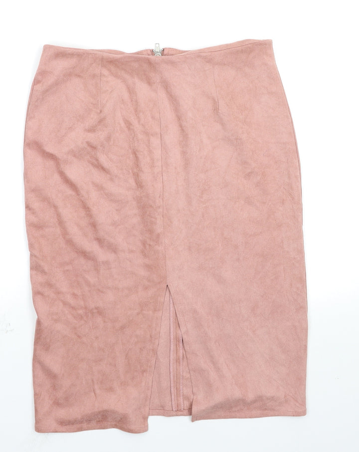 Glamorous Womens Pink Houndstooth Straight & Pencil Skirt Size M