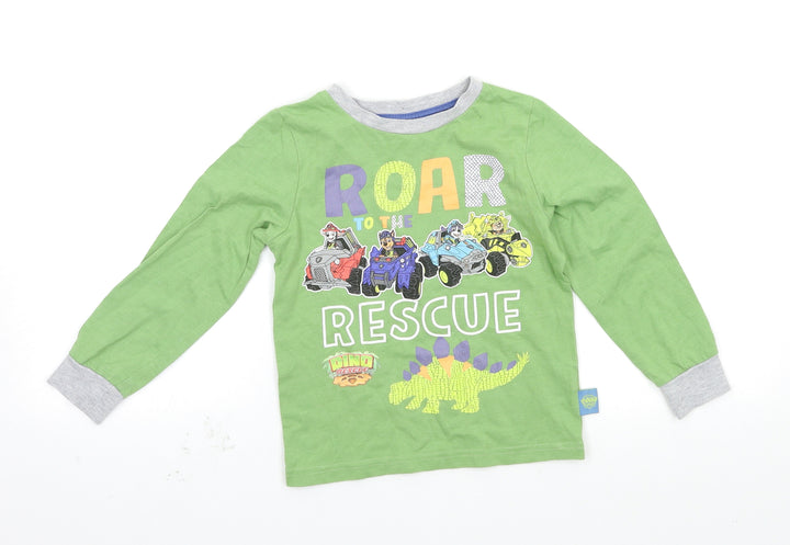 TU Boys Green   Basic T-Shirt Size 5-6 Years