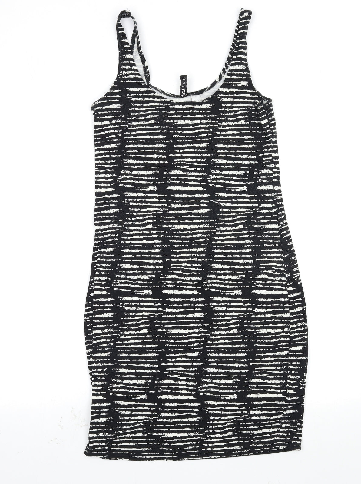H&M Womens Black Striped  Bodycon  Size 12