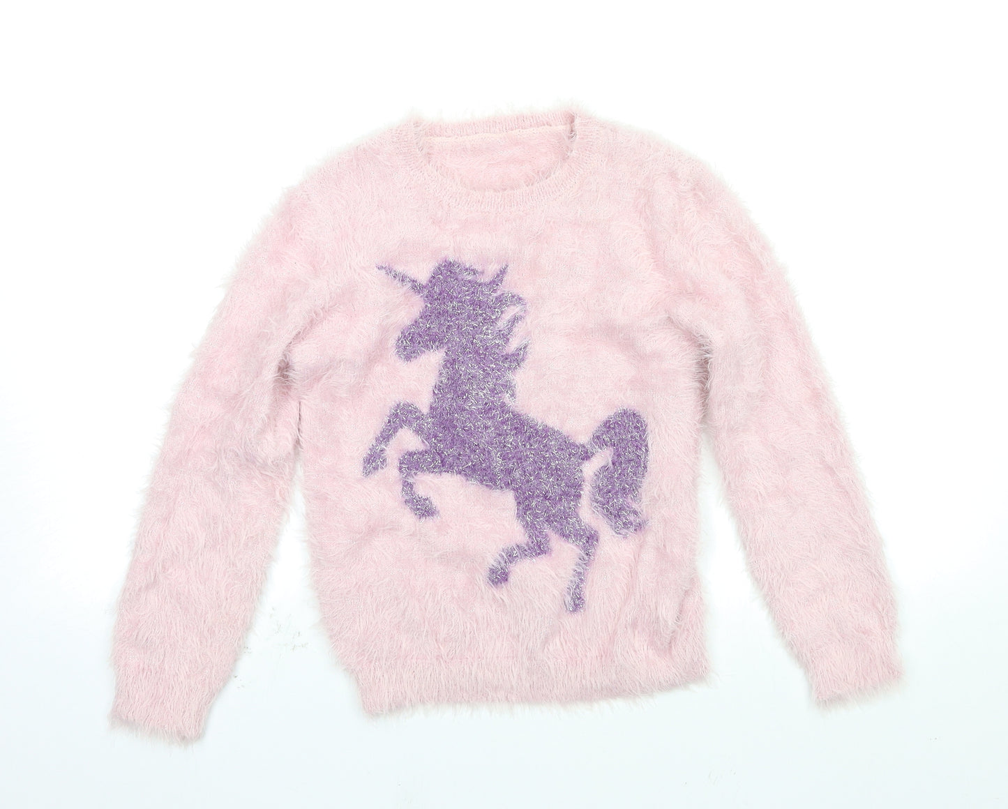 Nutmeg Girls Pink   Pullover Jumper Size 8-9 Years