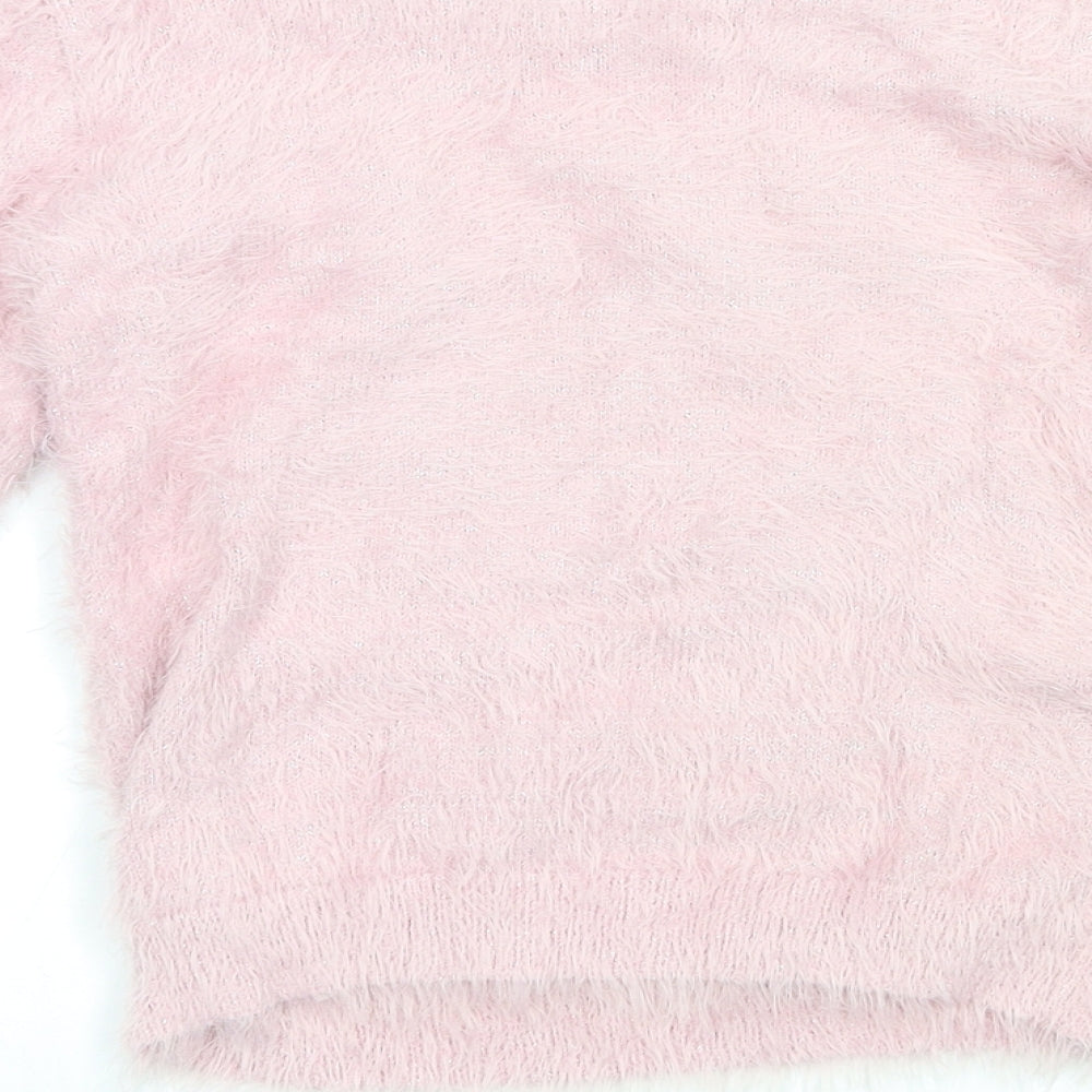 Nutmeg Girls Pink   Pullover Jumper Size 8-9 Years