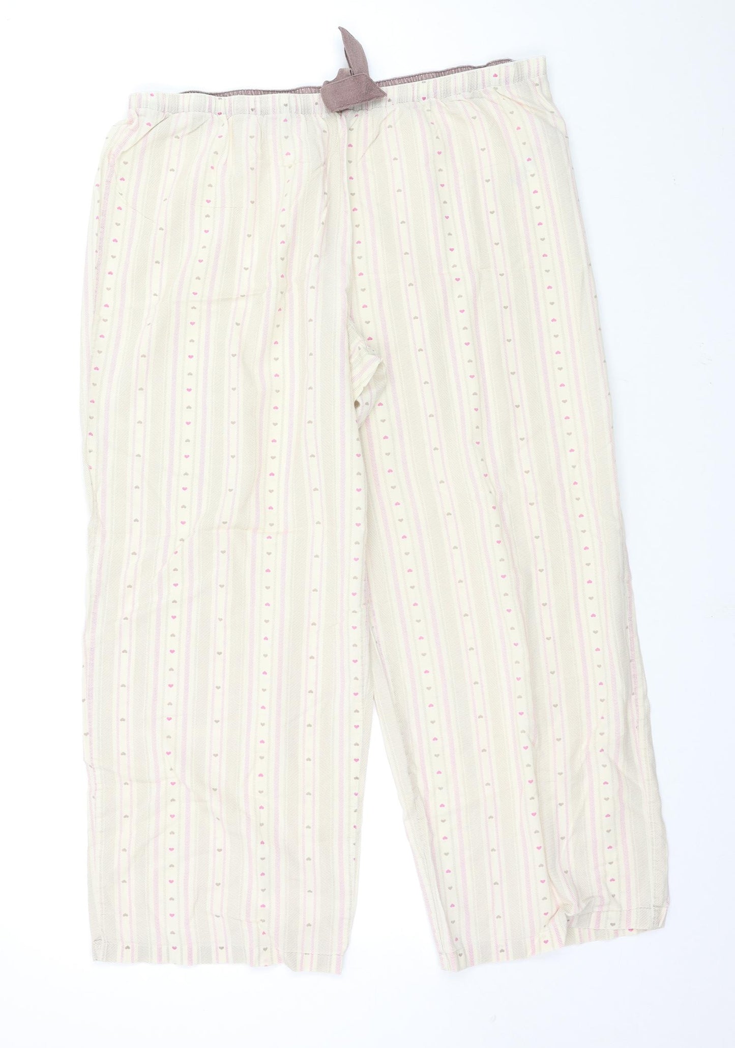 Marks and Spencer Womens Multicoloured Striped  Capri Pyjama Pants Size 16