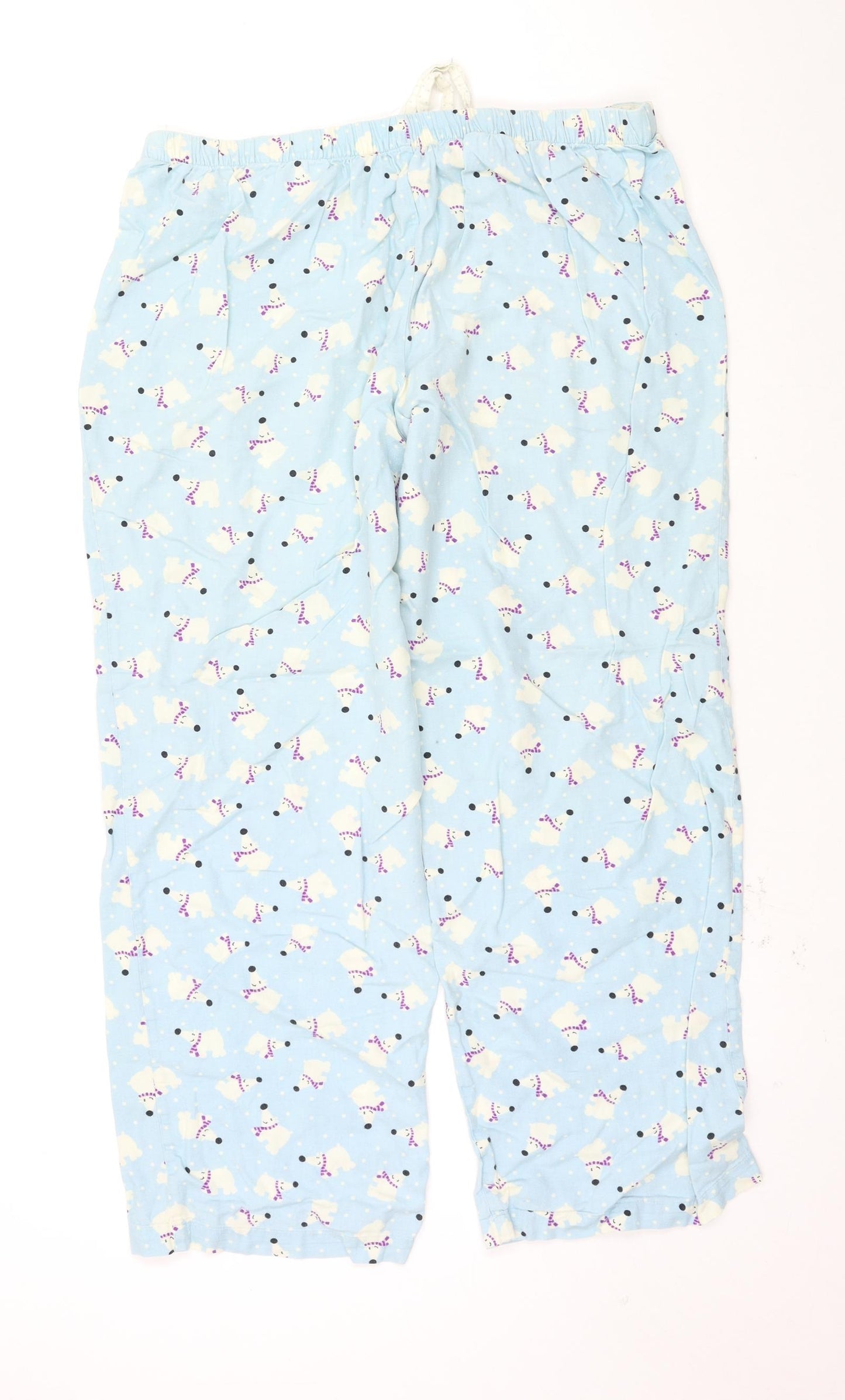 Marks and Spencer Womens Black Polka Dot  Capri Pyjama Pants Size 16