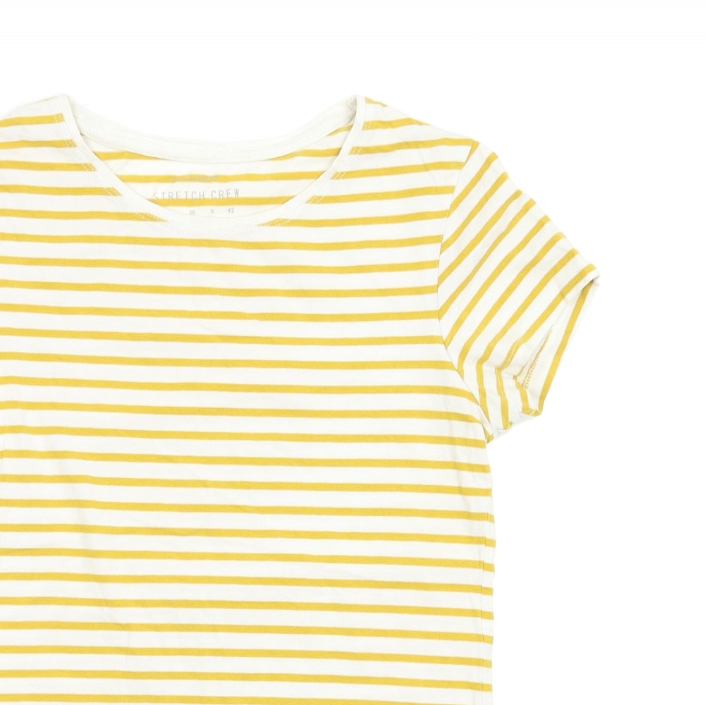 Primark Womens Yellow Striped  Basic T-Shirt Size 10