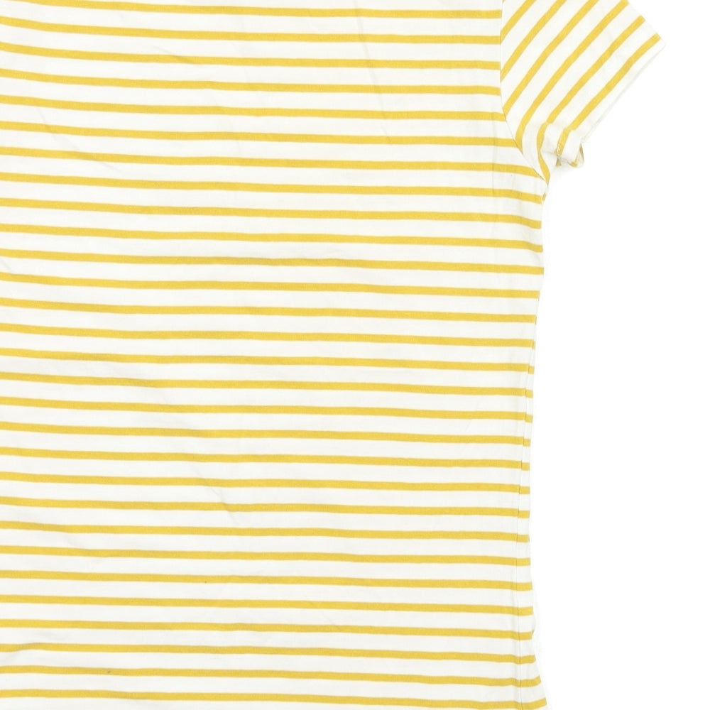 Primark Womens Yellow Striped  Basic T-Shirt Size 10