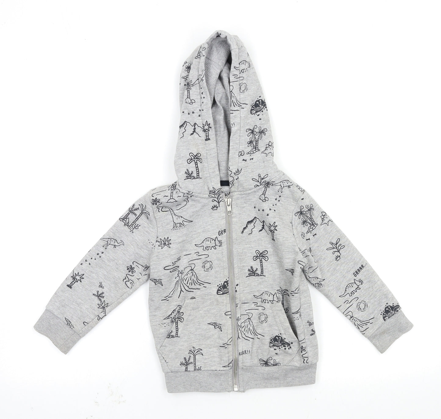 F&F Boys Grey   Full Zip Hoodie Size 2-3 Years