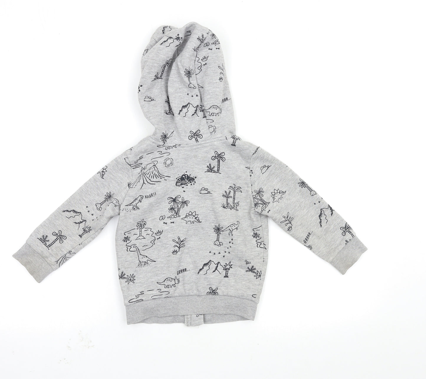 F&F Boys Grey   Full Zip Hoodie Size 2-3 Years