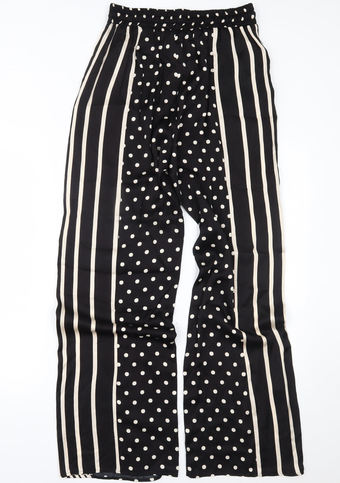 Marks and Spencer Womens Black Polka Dot  Trousers  Size 10 L30 in