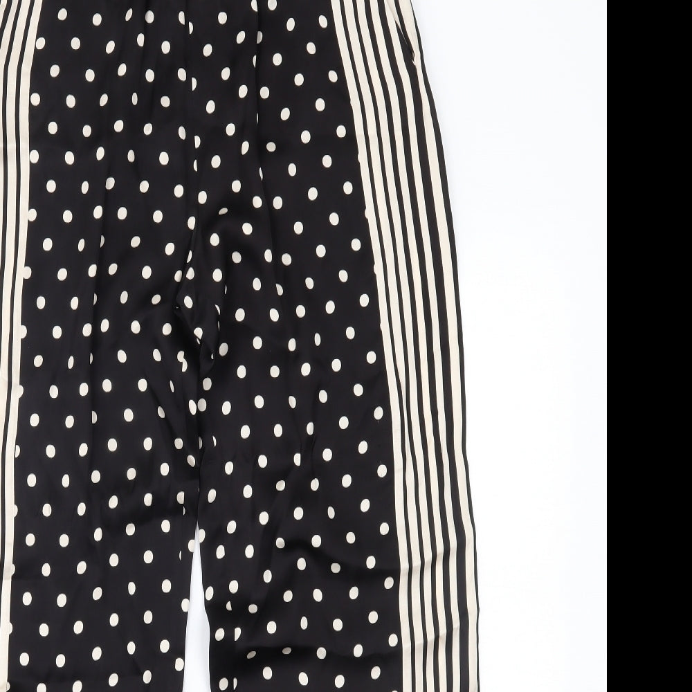 Marks and Spencer Womens Black Polka Dot  Trousers  Size 10 L30 in