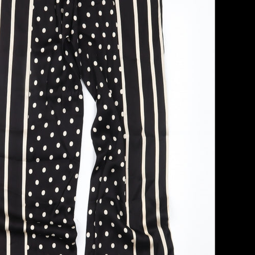 Marks and Spencer Womens Black Polka Dot  Trousers  Size 10 L30 in